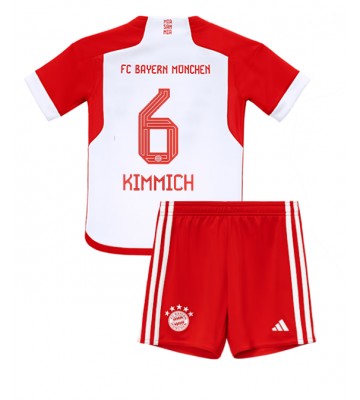 Lacne Dětský Futbalové dres Bayern Munich Joshua Kimmich #6 2023-24 Krátky Rukáv - Domáci (+ trenírky)